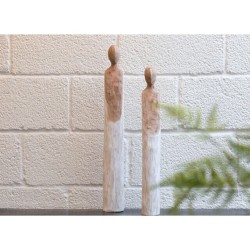 Ladama figur hvit mangotre 8,5x8,5x66cm mangotre