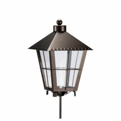 Guldbrand gravlykt på pinne 16x24cm hus kobberfarget