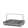 Kasse med håndtak og to rom 17x28x26cm antikkzink