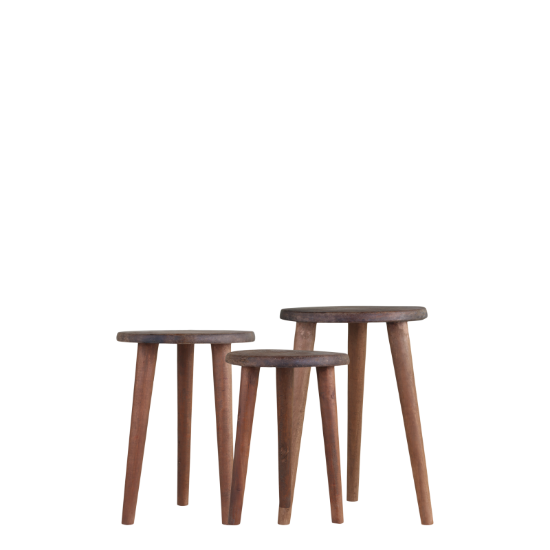 Grimaud taburett sett m 3 H38/ø26 cm natur