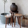 Grimaud taburett sett m 3 H38/ø26 cm natur