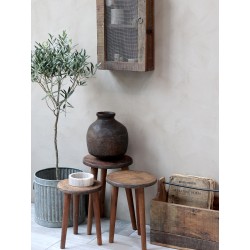 Grimaud taburett sett m 3 H38/ø26 cm natur