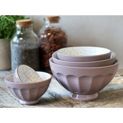 Arés Latteskål m. mønster sett m 5 9x15,5cm taupe