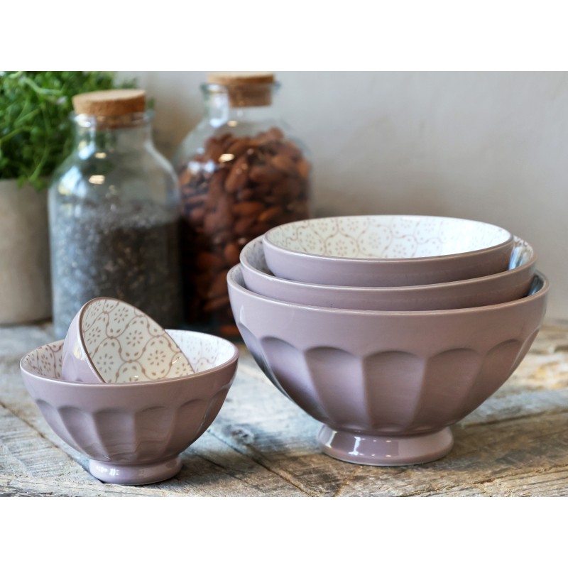 Arés Latteskål m. mønster sett m 5 9x15,5cm taupe