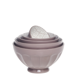 Arés Latteskål m. mønster sett m 5 9x15,5cm taupe