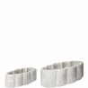 Curve skål i sement oval sett m 2 30/40 x 10/12cm
