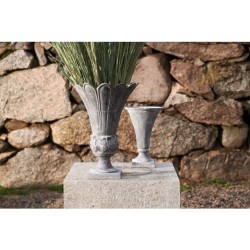 Vasepotte stål i grå h45cm