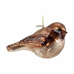 Robin glassornament 12x5,9x6,3cm brun
