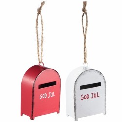 God jul postkasse til juleoppheng 4,5x2,5x6cm ass pr stk