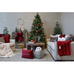 Aix pledd av overskuddsgarn 150x130 cherryrødt