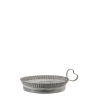 Fat med hjertehåndtak og bølget kant 4,5x24cm antikkzink