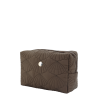 Tolaettveske quiltet skjellmønster 15x20x8cm kaffefarget