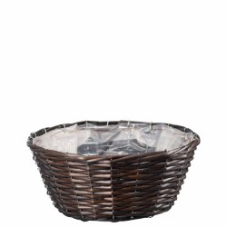 Lila kurv med plast 27x13 cm brun