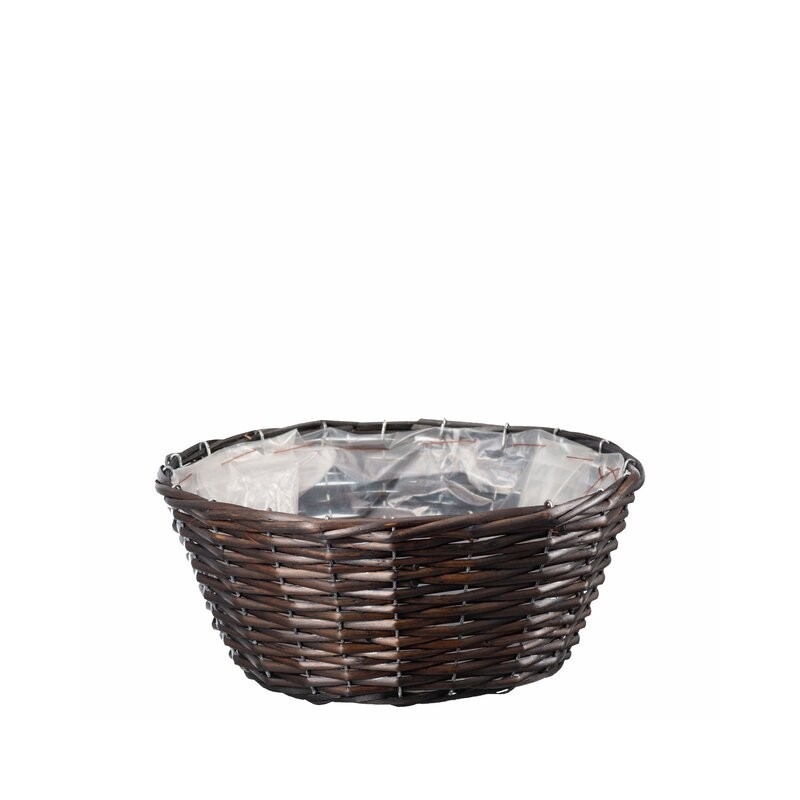 Lila kurv med plast 27x13 cm brun