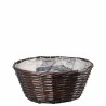 Lila kurv med plast 27x13 cm brun