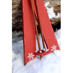 Gammeldagse ski med staver 90x22x9cm antikkcherry