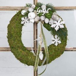 God jul på pinne hvit 10cm