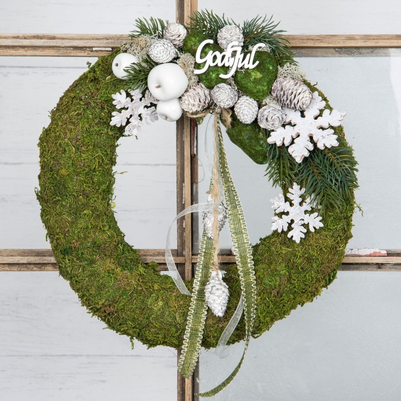 God jul på pinne hvit 10cm