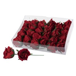 Tøyrose vannfast mørkerød 8cm