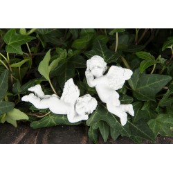 Sovende engel hvit på pinne 6cm