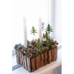 Barkkrukke rektangulær 28cm lang sett m 2