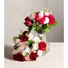 Tøyrose mørkerod ø5cm