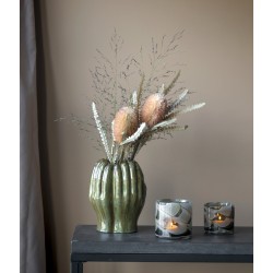 HANDS Vase L20 D19 H24,5 cm reaktiv brun
