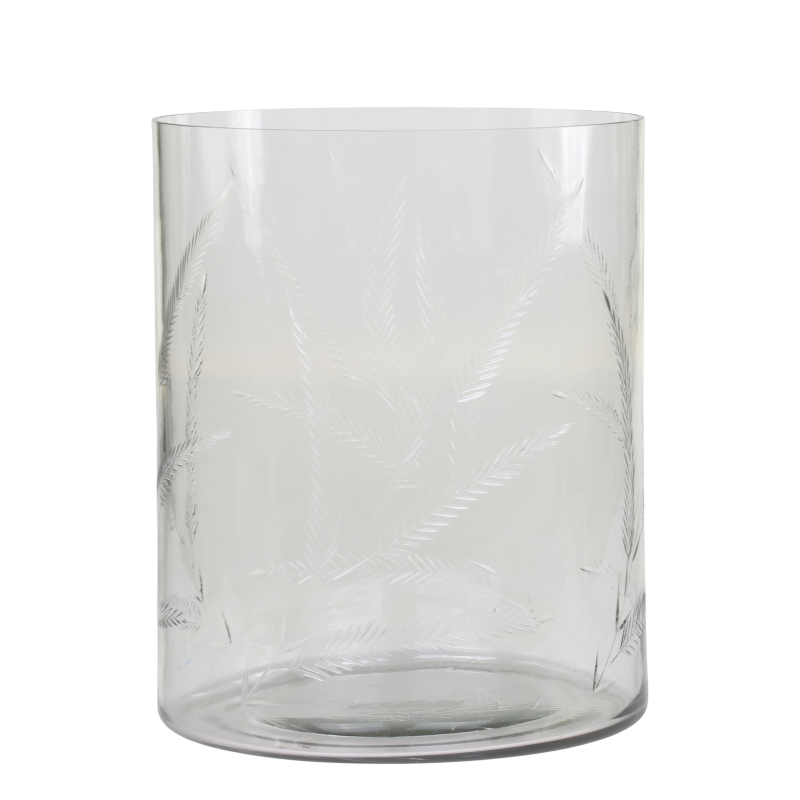 Hurricane med slipninger 28x22cm klart glass
