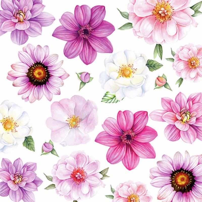 Serviett sommerblomster