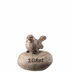 Polystein med fugl Elsket 10x12 cm