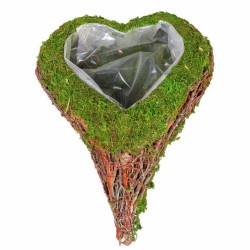Hjerte med plantegrop i moser og grener 35cm