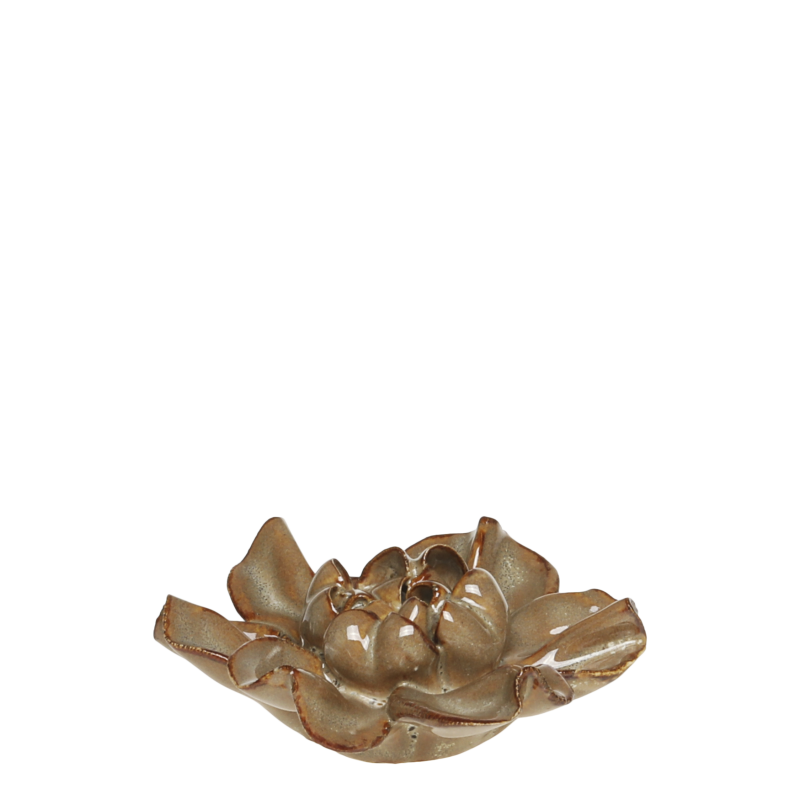 Blomst til dekorasjon 3x7,5 cm mokkafarget