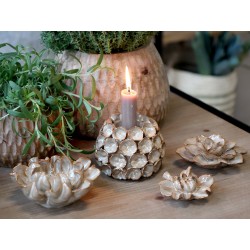 Blomst til dekorasjon 3x7,5 cm mokkafarget