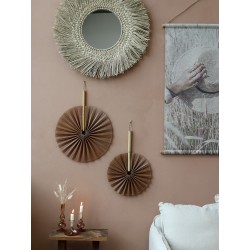 Vifte bambus til dekorasjon karamellfarget 49x32cm