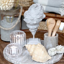 Konkylie på fot kunstig 23x8x6cm antikkgrå