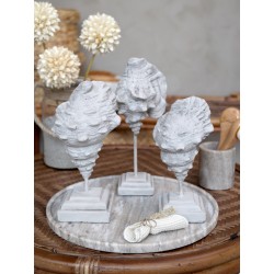 Konkylie på fot kunstig 23x8x6cm antikkgrå