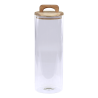 Oppbevaringsglass med lok av akasi 30x10 cm klar