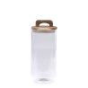 Oppbevaringsglass med lokk av akasie 24x10 cm klar