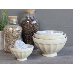 Arés latteskål med mønster sett med 5 9x16cm lattefarget