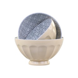 Arés latteskål med mønster sett med 5 9x16cm lattefarget