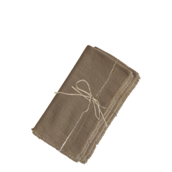 Stoffserviett pakke med fire revet kant 40x40cm kamelfarget