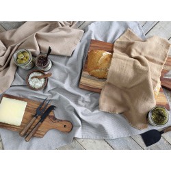 Stoffserviett pakke med fire revet kant 40x40cm kamelfarget