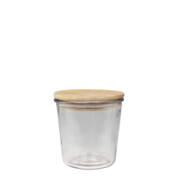 Vallet oppbevaringsglass med trelokk 7x7,5 cm klar