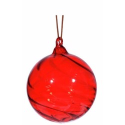 Julekule glass kule 8cm rød blank