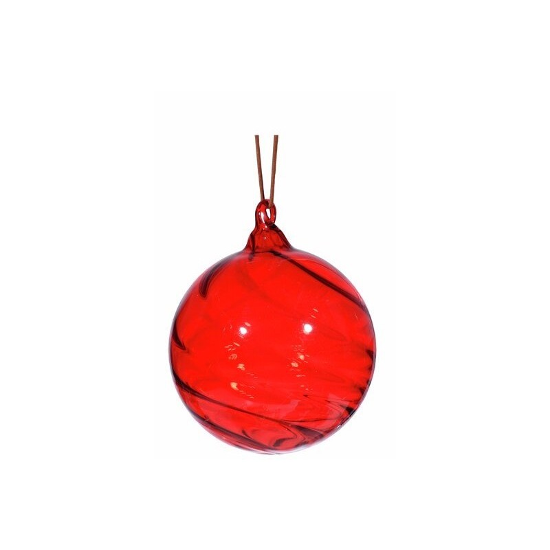 Julekule glass kule 8cm rød blank