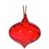 Julekule glass løk 8cm rød blank
