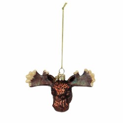 Elg - Ornament Brun 10x6 Glass