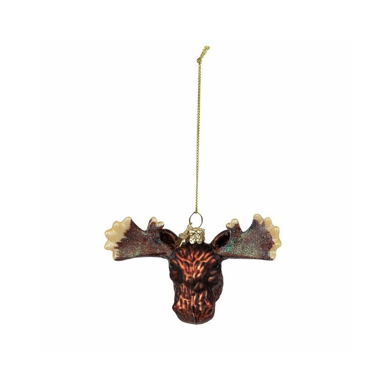 Elg - Ornament Brun 10x6 Glass