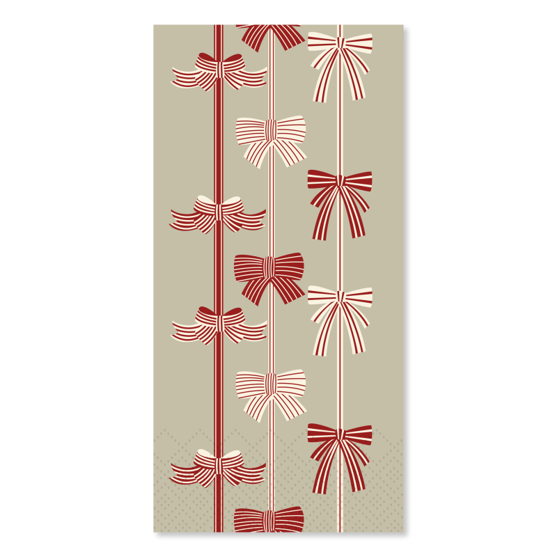 Serviett med sløyfer lattefarget 20x10cm