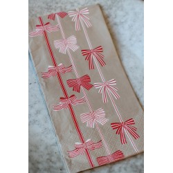 Serviett med sløyfer lattefarget 20x10cm